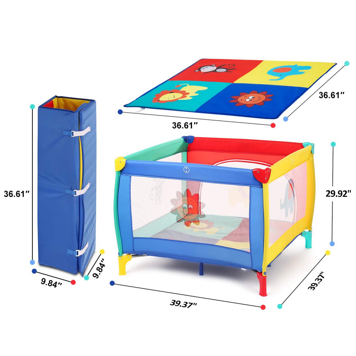Baby Play Portable Playard Play Pen with Mattress Safety Baby Playard