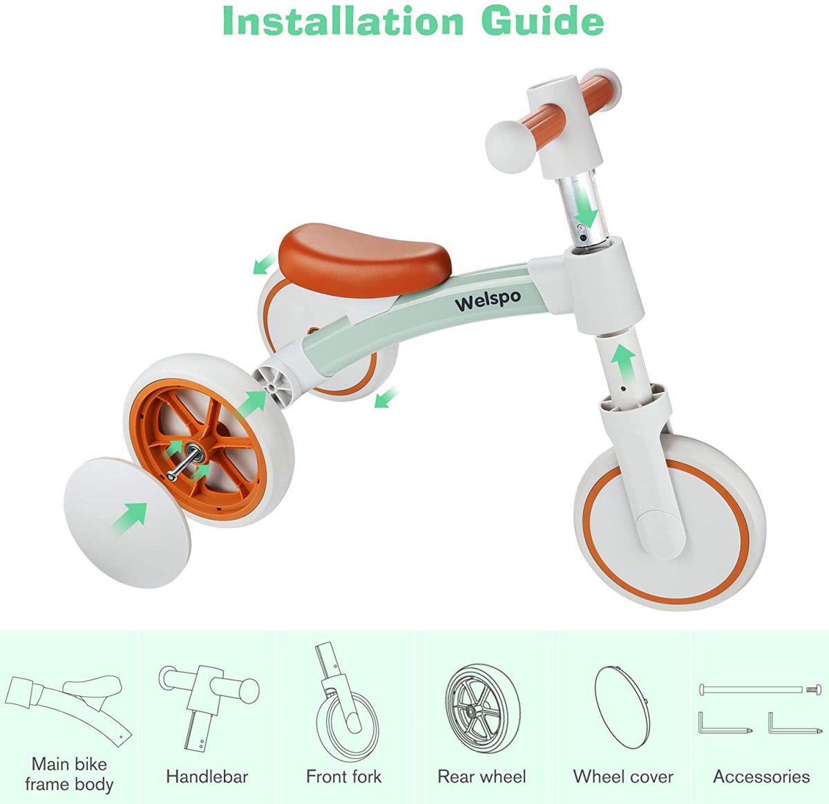 Welspo Kids Balance Bikes for 1 Year Old Boys Girls 1236 Months Cute Toddler First Bicycle